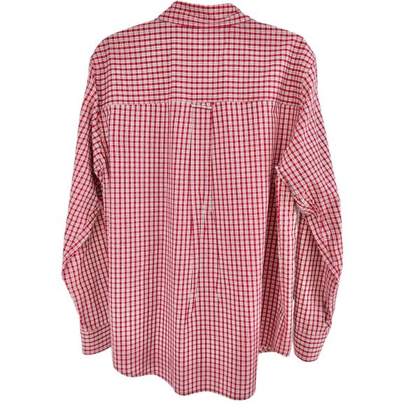 Chaps Easy Care Dress Shirt Mens L Red Plaid Button Down Collar LS - Picture 4 of 10